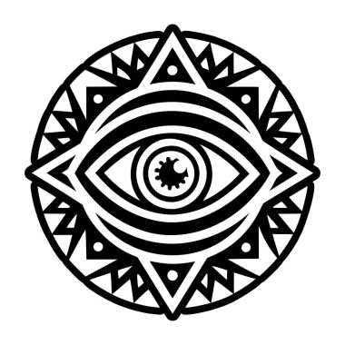 göz simgesi siyah ve beyaz vektör sanatı