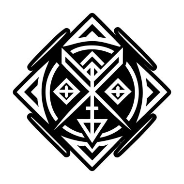 Kabile sembolleriyle Kelt süsü, etnik tasarım