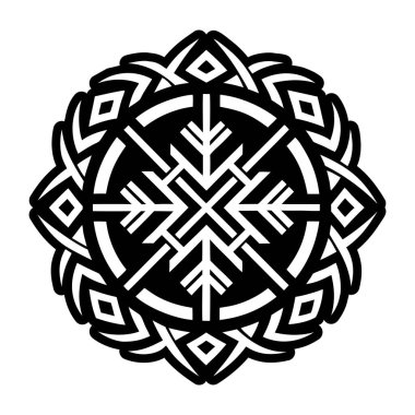 Siyah beyaz vektör mandala