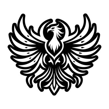 Kartal ikonu. Kartal ikonu. Siyah siluet. vektör izole çizimi
