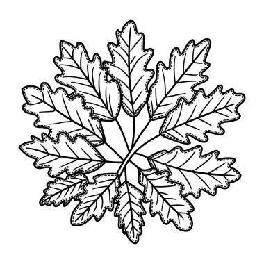 Meşe yaprağı bitki tasarımı