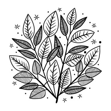 Çiçek desenli vektör. El çizimi çiçek elementleri