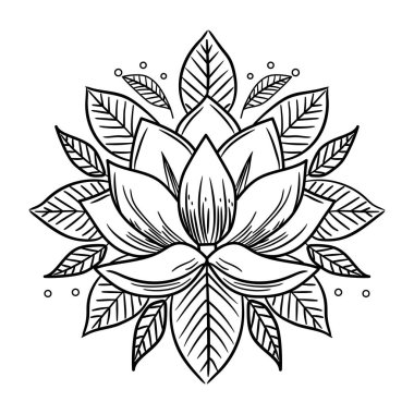 Lotus çiçeği mandala vektör illüstrasyon tasarımı
