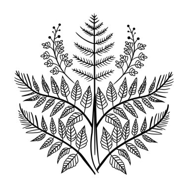 Yapraklar ve çiçekler dekoratif