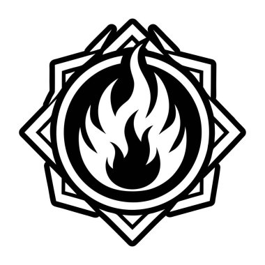 Siyah renkte yanan alevler