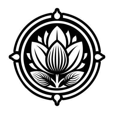 Lotus çiçeği nilüfer ikonu vektör illüstrasyon tasarımı