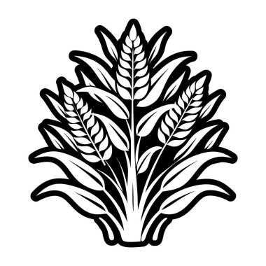 Vektör el çiçekli yaprak çizdi. siyah ve beyaz oymalı çizimler.