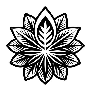 Nilüfer çiçeği ikonu. İnternet için lotus vektör simgelerinin özet çizimi
