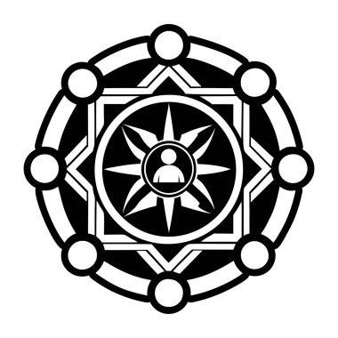 pusula simgesi, siyah vektör tasarımı