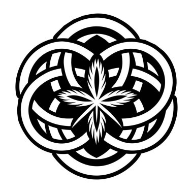 Beyaz arkaplanda siyah renkli kelt düğümü, vektör illüstrasyonuName