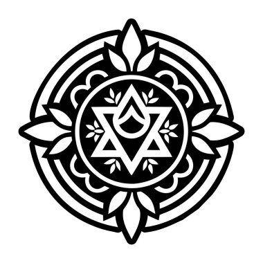 Mandala ikon vektörü. İnce çizgi işareti. izole edilmiş sınır sembolü çizimi