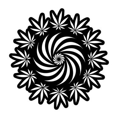 Mandala desen siyah ve beyaz