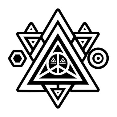 Siyah kanatlı kartal kuşu. dövme tasarımı. vektör illüstrasyon Dövmesi