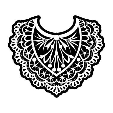 Siyah beyaz vektör mandala etnik dövme