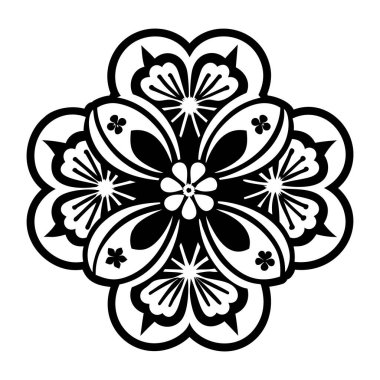 Beyaz çiçekli mandala