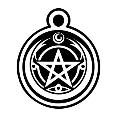 Siyah arkaplanı olan bir pentagramın vektör çizimi. Zodyak 'ın sembolü. vektör illüstrasyonu