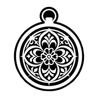 Beyaz Arkaplanda Siyah Mandala