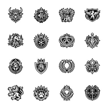 siyah ve beyaz süslemeli kalp kraliyet sembolleriyle