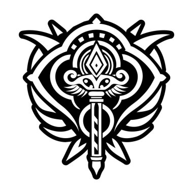 siyah ve beyaz süslemeli kalp kraliyet sembolleriyle