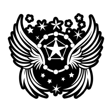 siyah ve beyaz süslemeli kalp kraliyet sembolleriyle