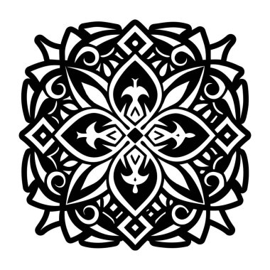 siyah ve beyaz süslemeli kalp kraliyet sembolleriyle