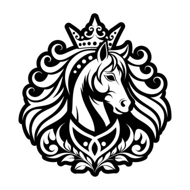 siyah ve beyaz süslemeli kalp kraliyet sembolleriyle