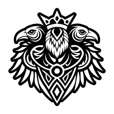 siyah ve beyaz süslemeli kalp kraliyet sembolleriyle