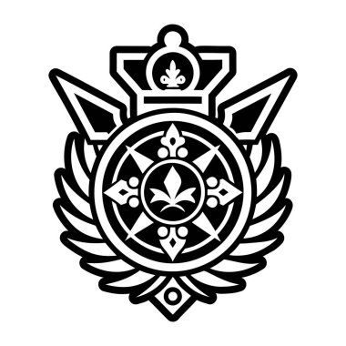 siyah ve beyaz süslemeli kalp kraliyet sembolleriyle