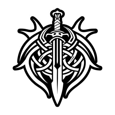 siyah ve beyaz süslemeli kalp kraliyet sembolleriyle