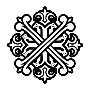 Vektör çizimi. siyah ve beyaz mandala.