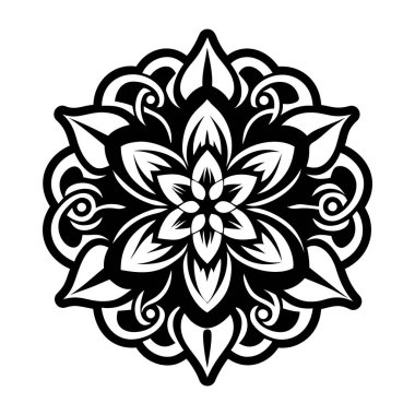 Siyah beyaz vektör mandala