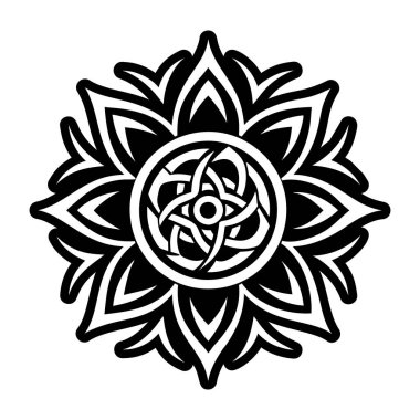 Siyah beyaz vektör mandala