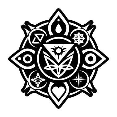 Siyah ve beyaz dövme tasarım