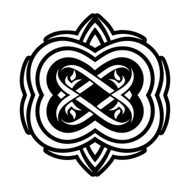 Kelt haç süsü. siyah ve beyaz vektör çizimi. Kelt düğümü. Kelt haçı. Kelt haçı