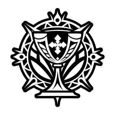 Siyah bir süs ve dövme ile haç şeklinde Kelt süsü. element - bir tasarım. süs.