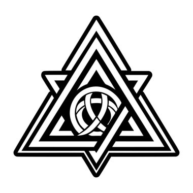 pentagramın siyah beyaz çizgi simgesi