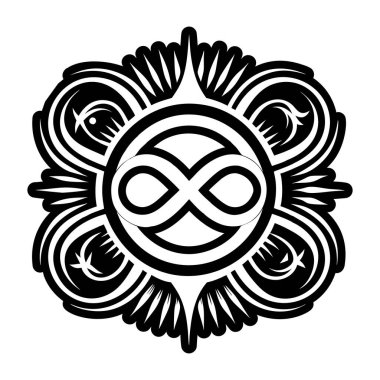 siyah ve beyaz dövmeli kabile tasarımı