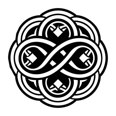 Kelt süsü. Kelt düğümü. vektör illüstrasyonu.