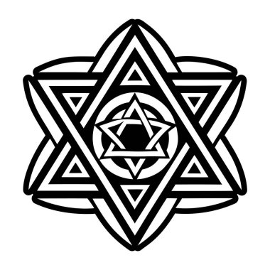 Yetişkinler için siyah ve beyaz vektör mandala