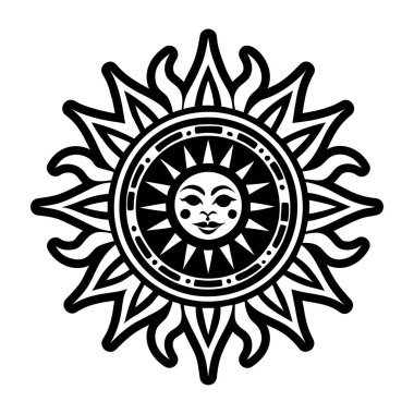 Mandala vektör tasarımlı güneş