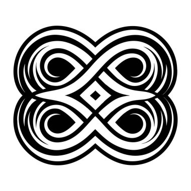 vektör soyut siyah-beyaz etnik el çizimi. izole edilmiş etnik sembol.