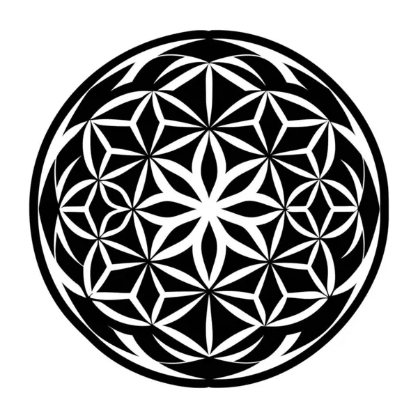 soyut geometrik siyah beyaz mandala tasarımı