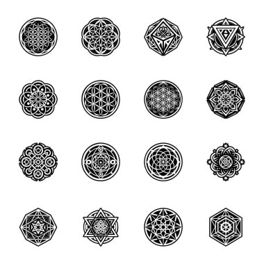 farklı dekoratif tasarım ögeleri seti