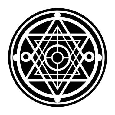 Kutsal geometri sembolü simgesi, basit vektör illüstrasyonu