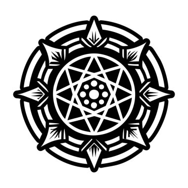 Vektör siyah beyaz mandala.