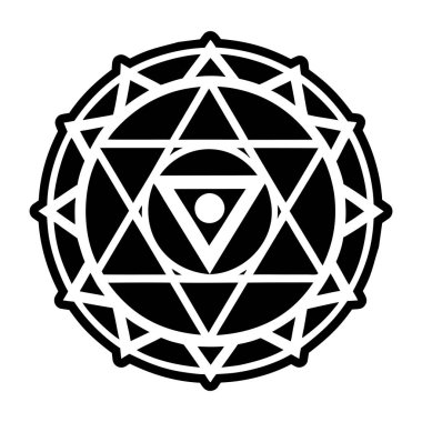 kutsal geometri simgesi, siyah ve beyaz