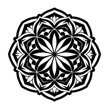 Mandala desen siyah ve beyaz
