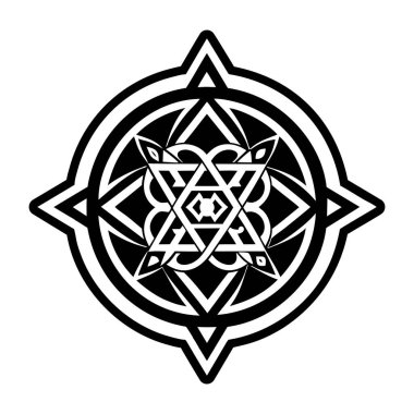 mandala deseni beyaz siyah