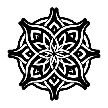 Mandala desen beyaz karalamalar kroki