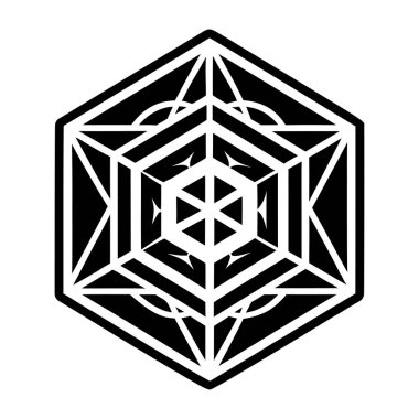 Soyut altıgen şekilli geometrik vektör ögesi.